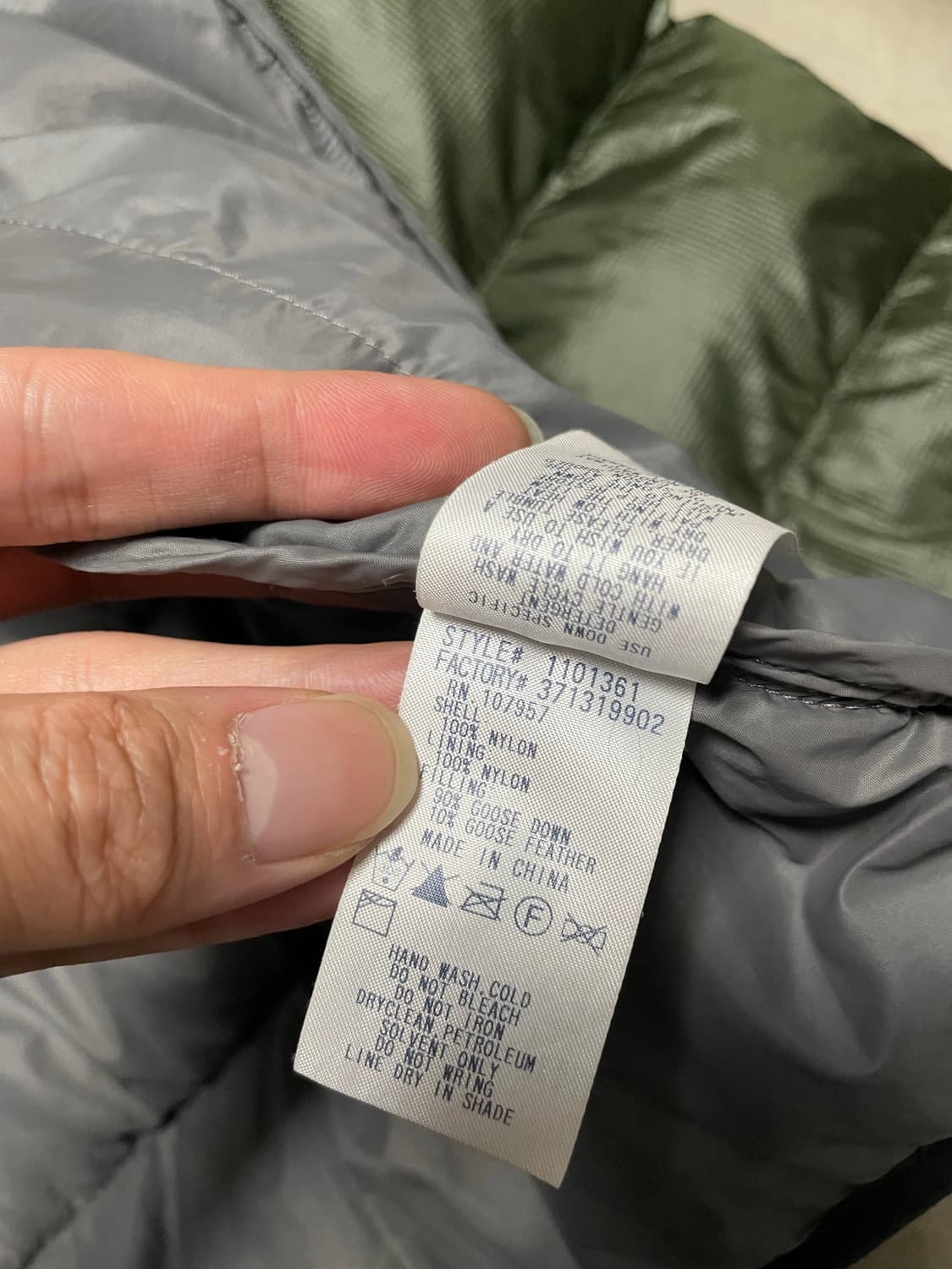 빈티지 재팬 몽벨 라이트 알파인 올리브 그린 경량패딩 800 상품이미지7