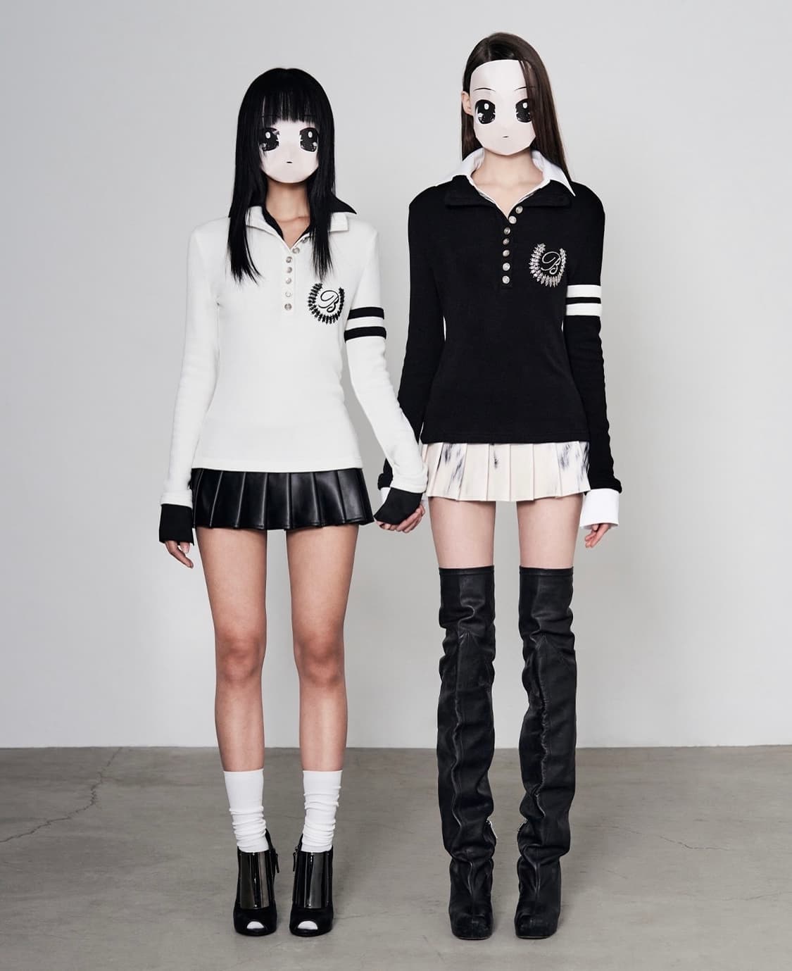본네 bonnae Beaded double collar top Black 상품이미지3