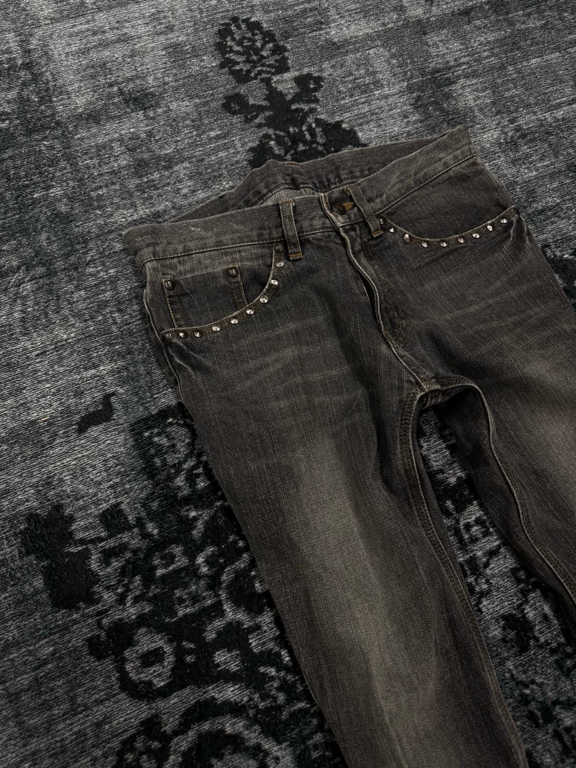 Custom culture y2k stud gray boots cut d 상품이미지3