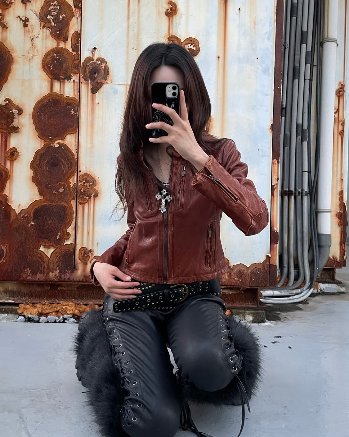 🎸딥 브라운 레더 자켓🎸 상품이미지2