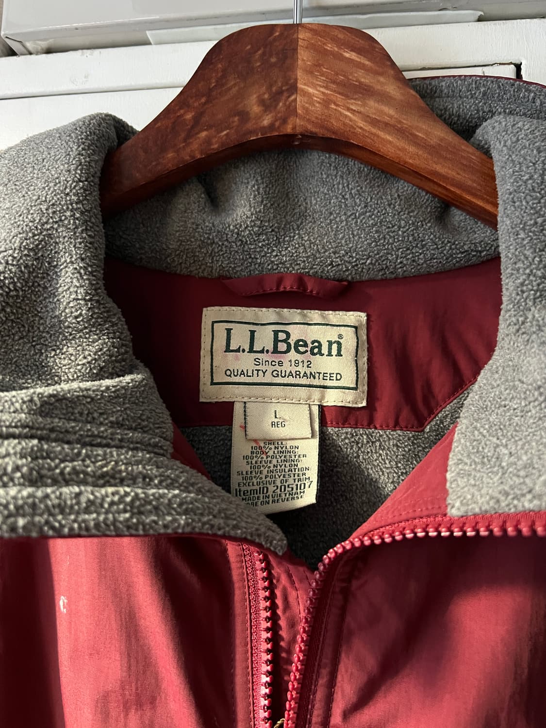 [L]엘엘빈 USA 빈티지 페인팅 버건디 웜업 자켓 상품이미지2