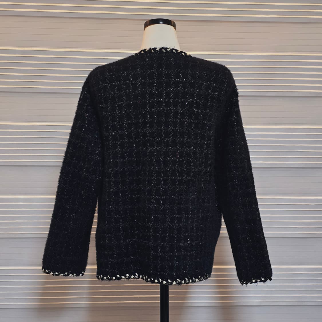 《새상품》블랙 트위드 자켓 가디건 상품이미지4