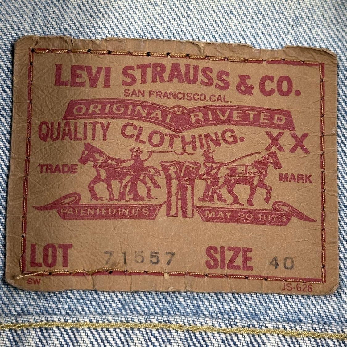 리바이스 오리지널 90s 재팬 트러커 데님자켓 (실측 M) 상품이미지5