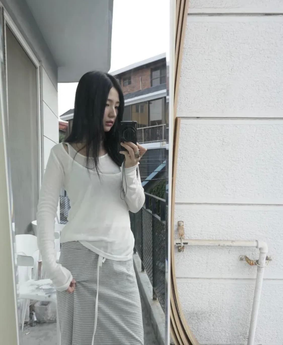 디에이디 layered T-shirt (white) 상품이미지1