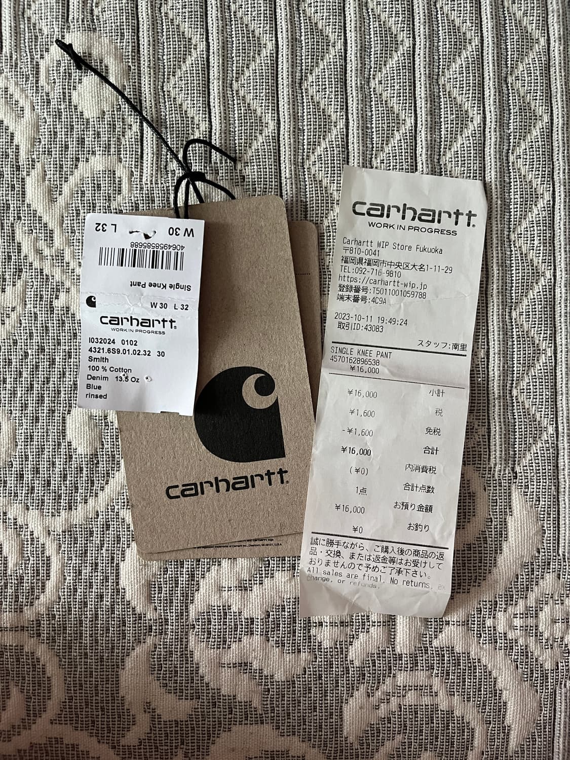 칼하트 윕 SINGLE KNEE PANT 상품이미지5