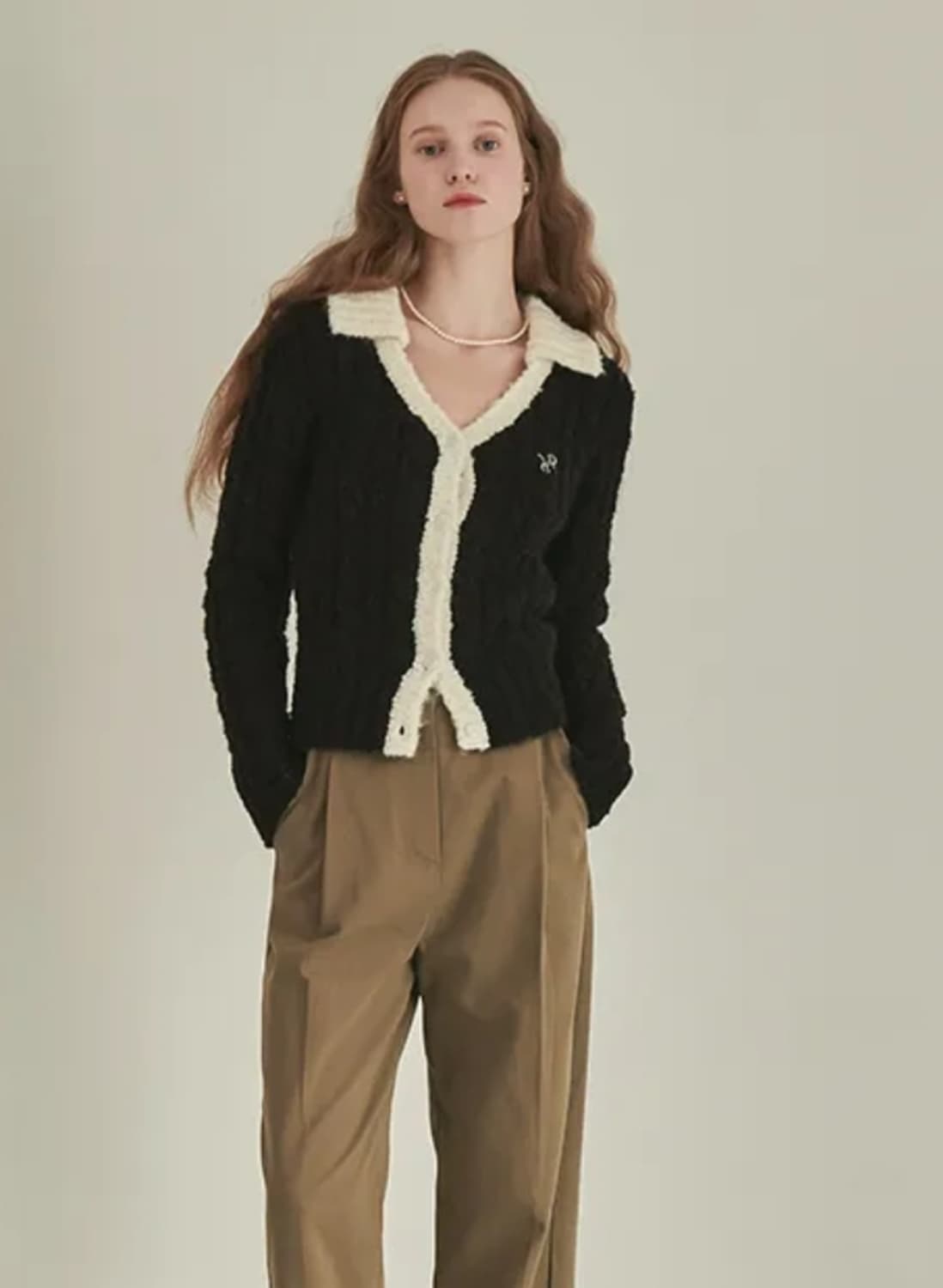 론론 케이블 알파카 가디건 상품이미지1