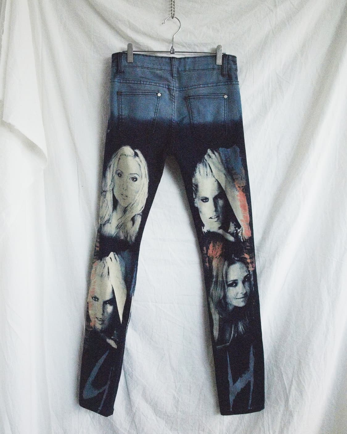 jpn vtg 키치 프린트 로우라이즈 스키니진 상품이미지4