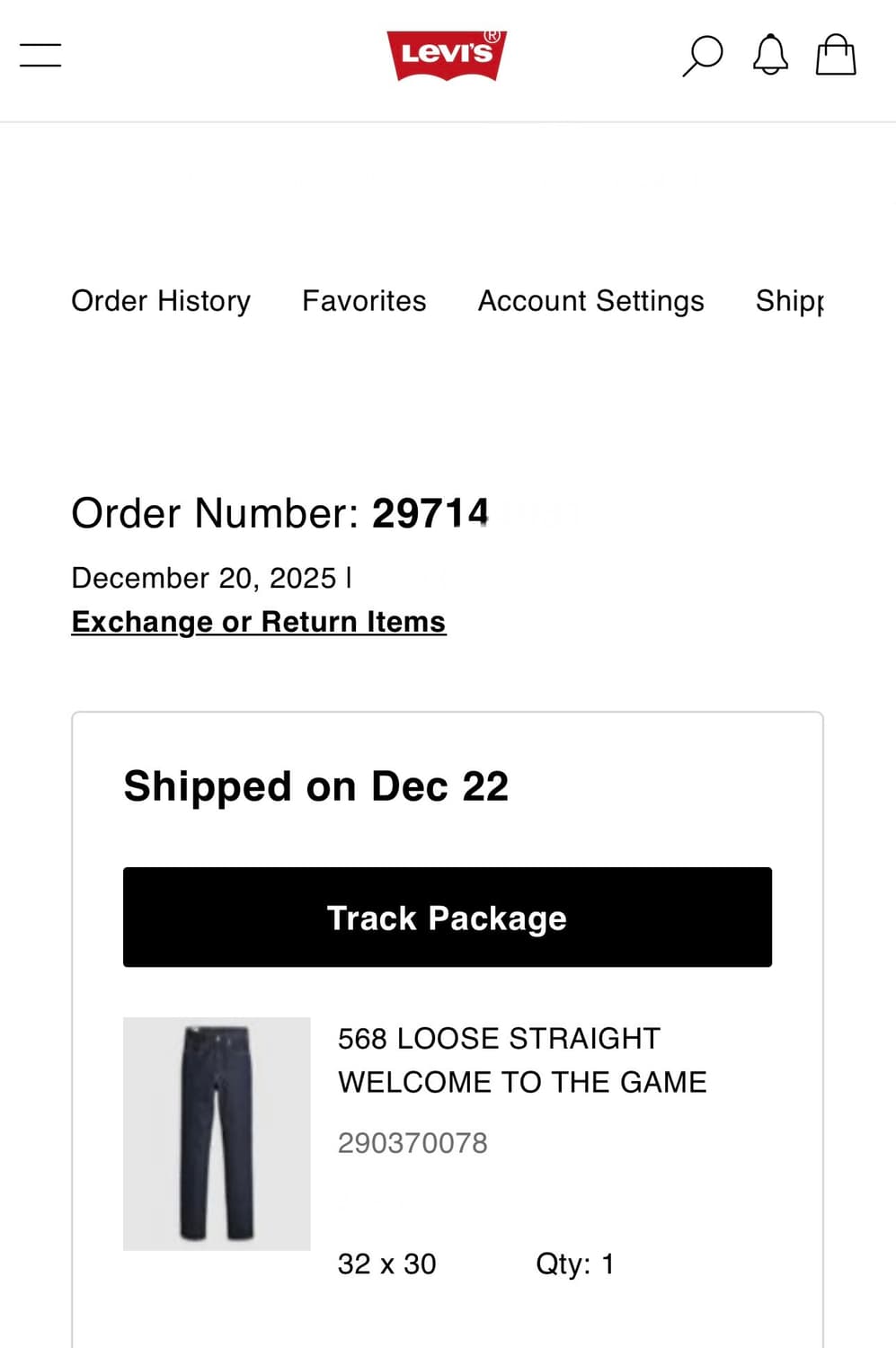 리바이스 568 루즈 스트레이트 핏 진 32WX30L 상품이미지9