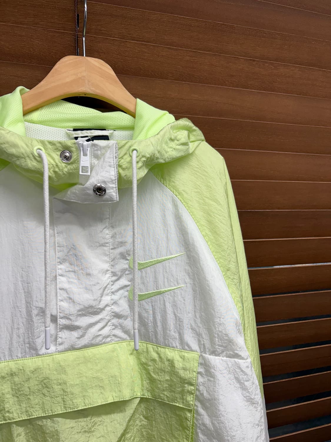 나이키 화이트 라임 더블스우시 나일론 아노락 바람막이 상품이미지4