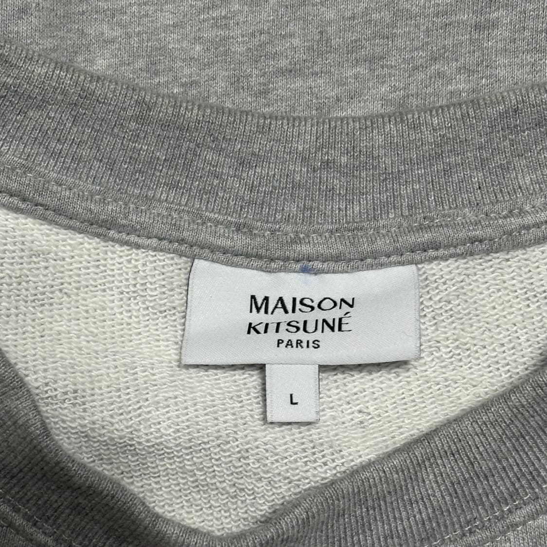 L 메종키츠네 폭스헤드 그레이 맨투맨 상품이미지4