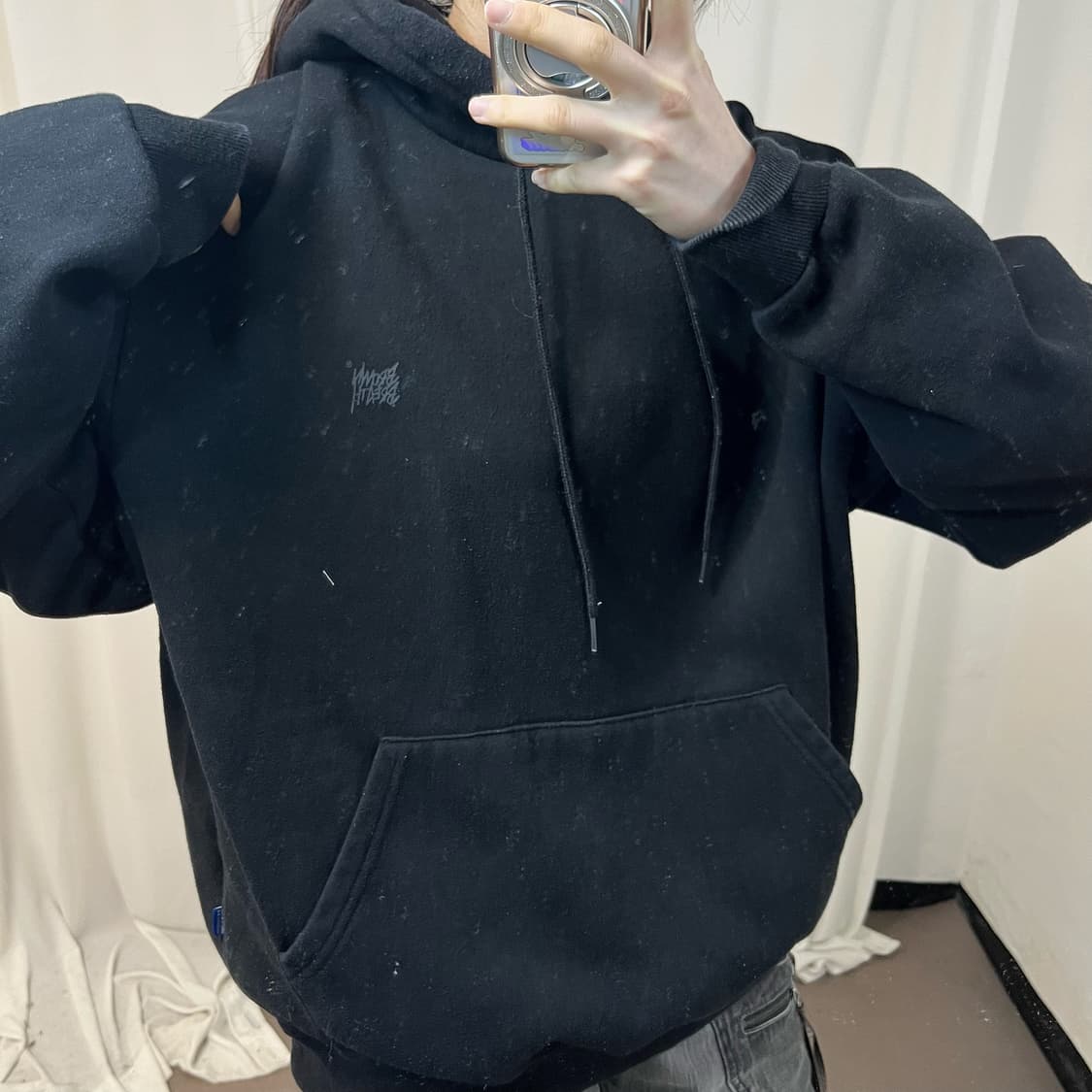 Brown Breath black hoodie 상품이미지2