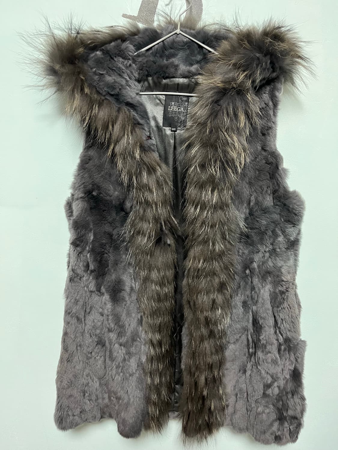 리가(LEEGA)토끼털 모피 베스트 조끼 상품이미지1