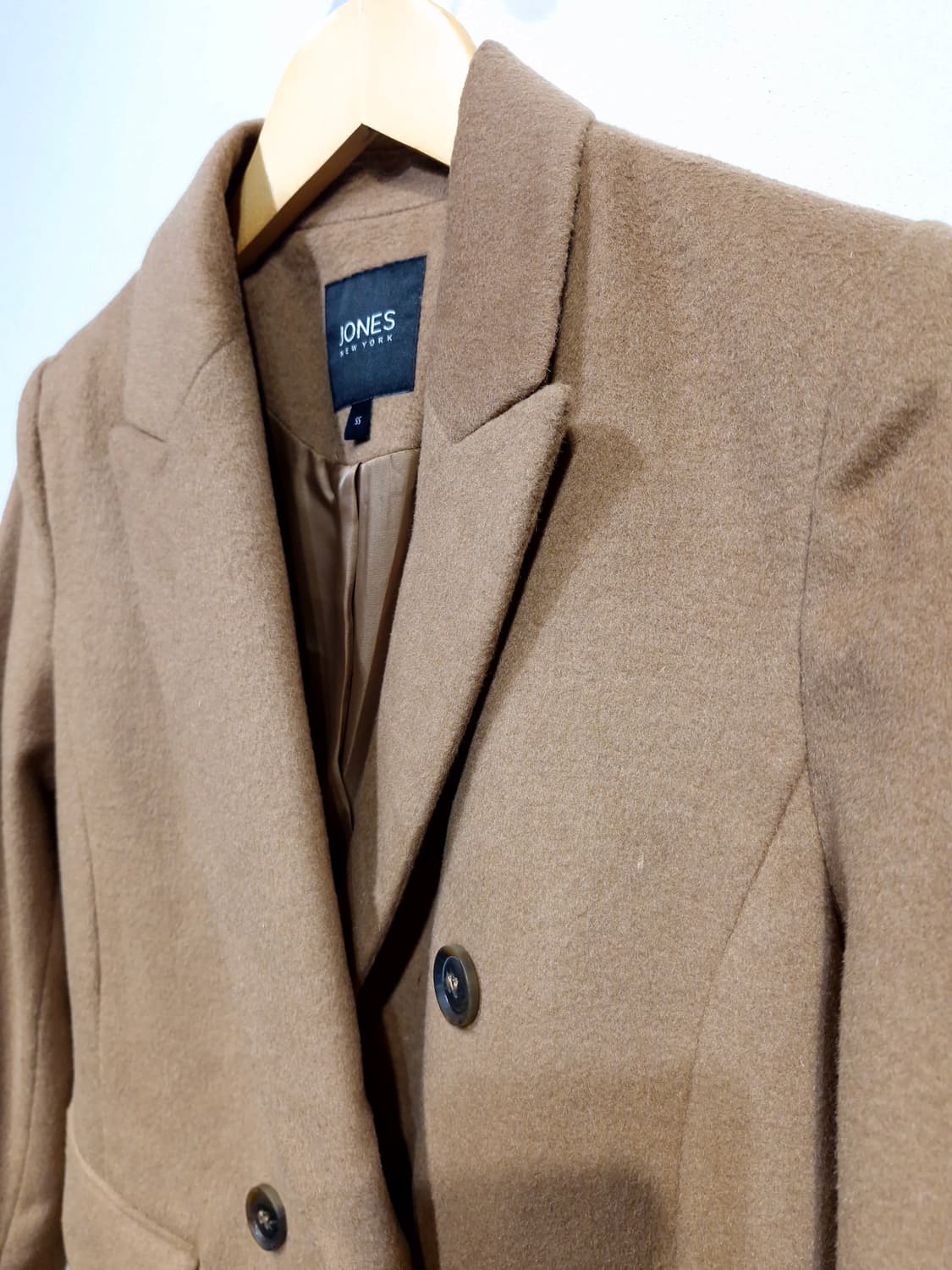 존스뉴욕 23F/W 울 캐시미어 혼방 기본핏 코트 카멜베이지(55) 상품이미지4