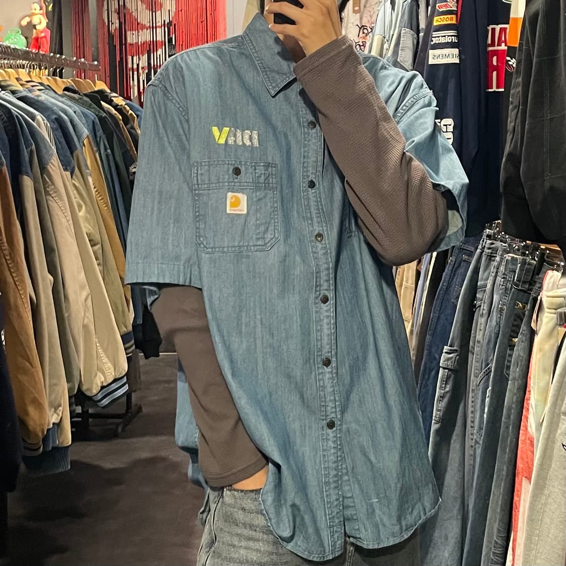 [IM] carhartt 칼하트 데님 반팔셔츠 상품이미지3