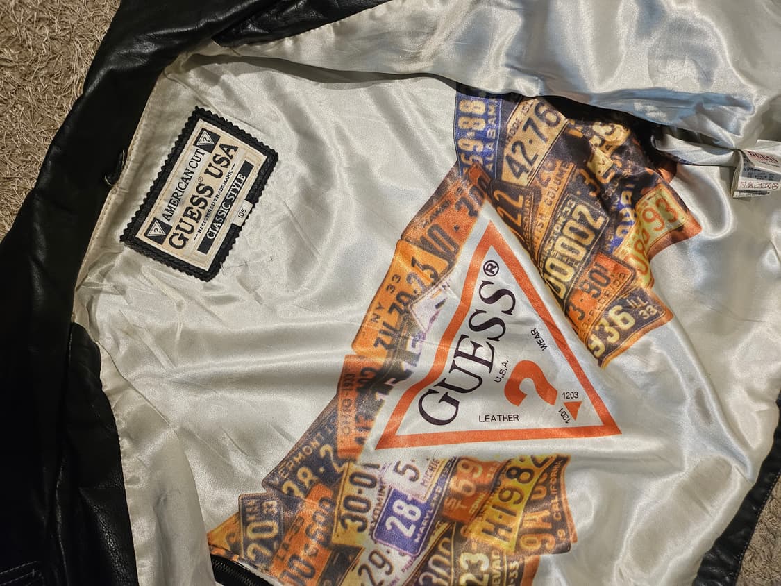 (XL-105) 게스 USA 90's 소매 탈부착 소가죽 바이커 베스트  상품이미지8