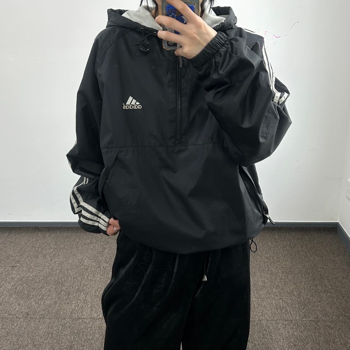 Adidas 아디다스 삼각로고 트랙 후드 바람막이 상품이미지1