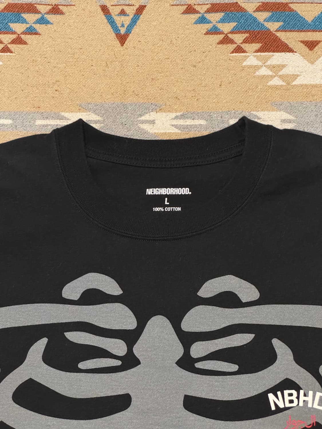 [L] 네이버후드 본 프린트 롱슬리브 블랙  상품이미지2