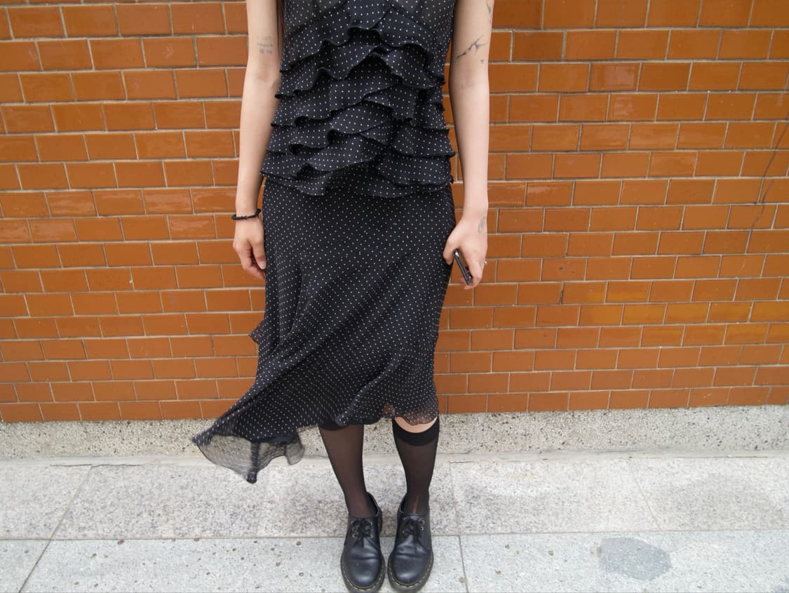 AIR TALK Sheer Dot Ruffle set 상품이미지1