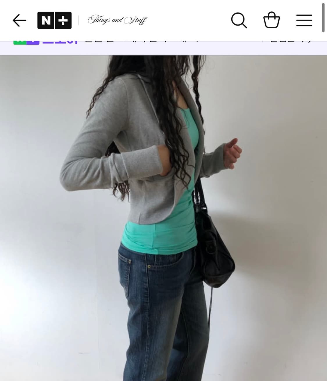 thingsandstuff 볼레로 가디건 블랙 상품이미지2