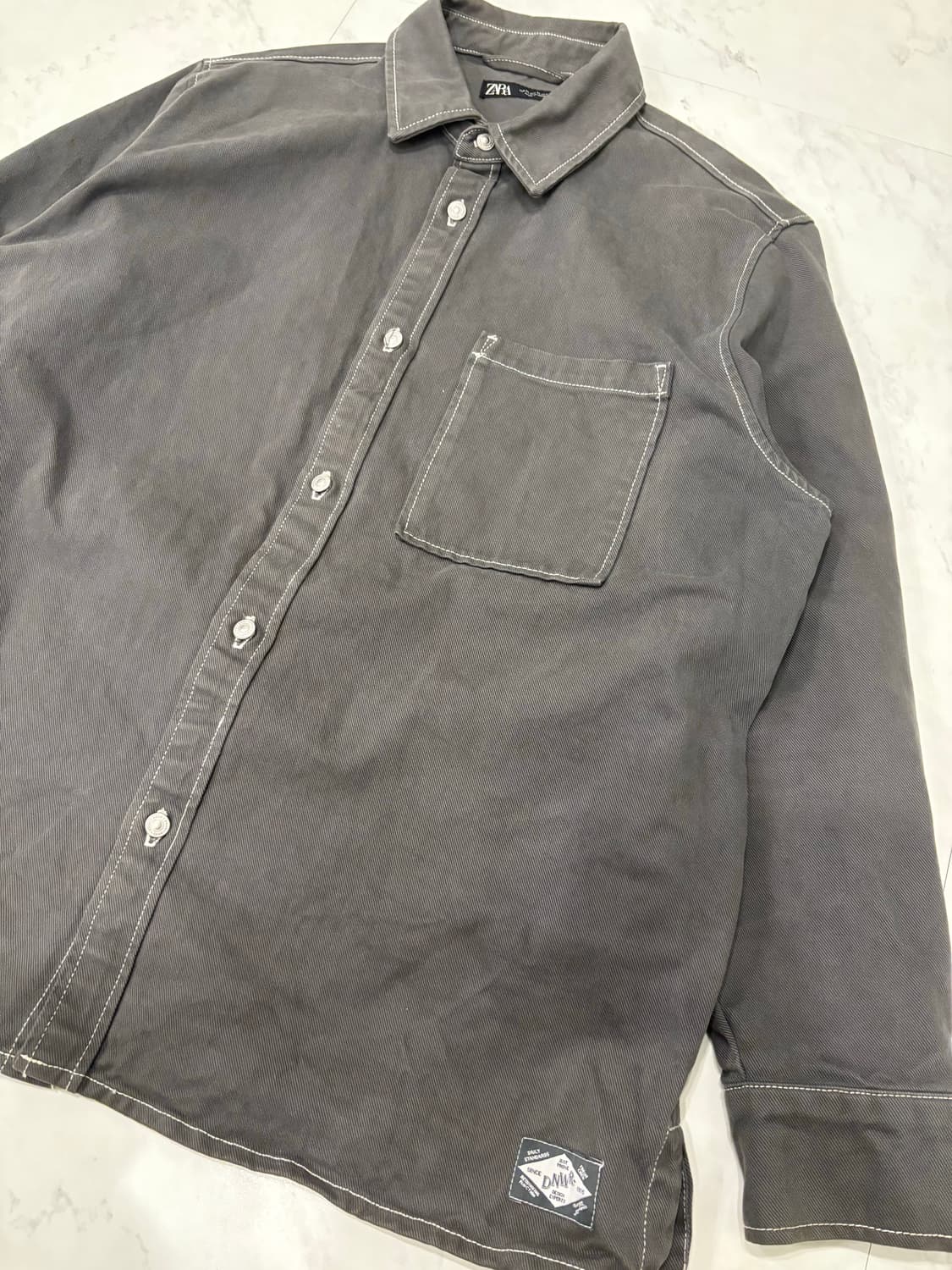zara stitched denim shirt  상품이미지3