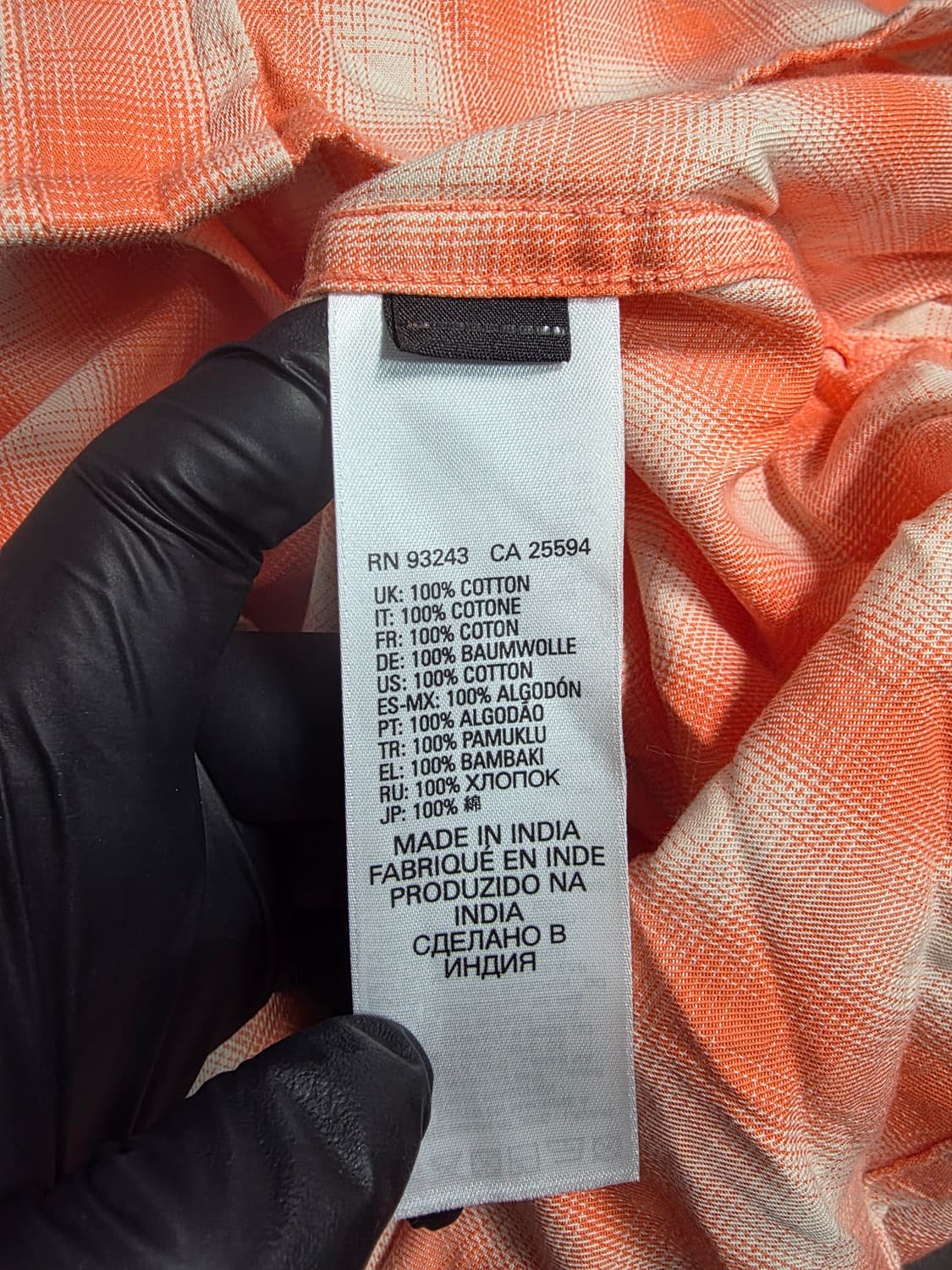 Diesel 디젤 오렌지 체크 셔츠 95~100 (스트릿) 상품이미지5