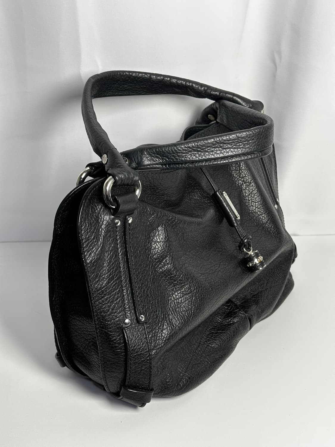 Celine 블랙 레더 숄더백 상품이미지3