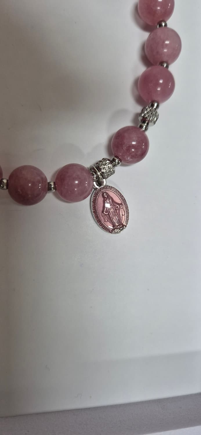 천연 로즈쿼츠 & 기적의 패 묵주팔찌 상품이미지5