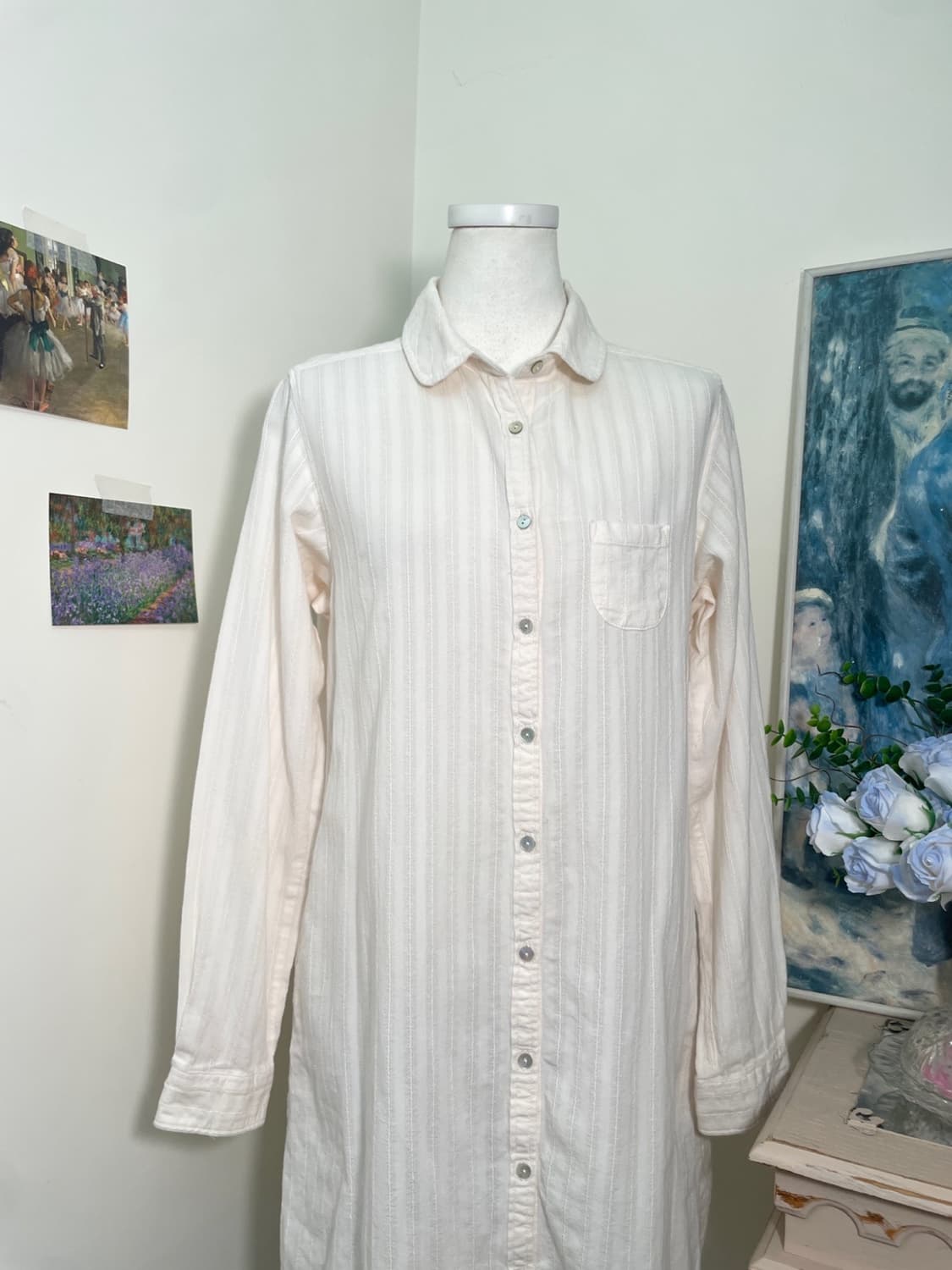 EARTH pink ivory lace cotton shirt opc 상품이미지5