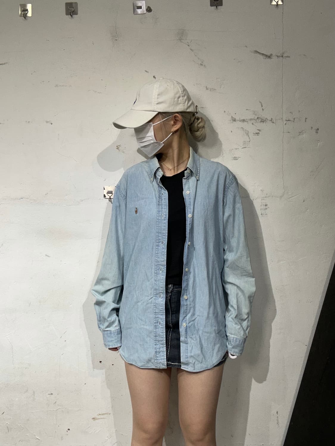 폴로 랄프 로렌 데님 커스텀핏 청 셔츠 L 상품이미지2