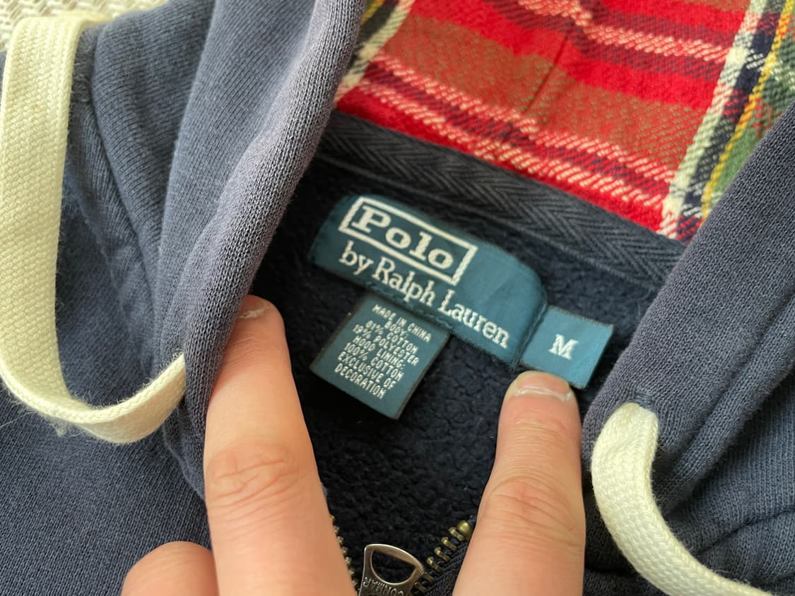 폴로 네이비 체크 후드집업 상품이미지6