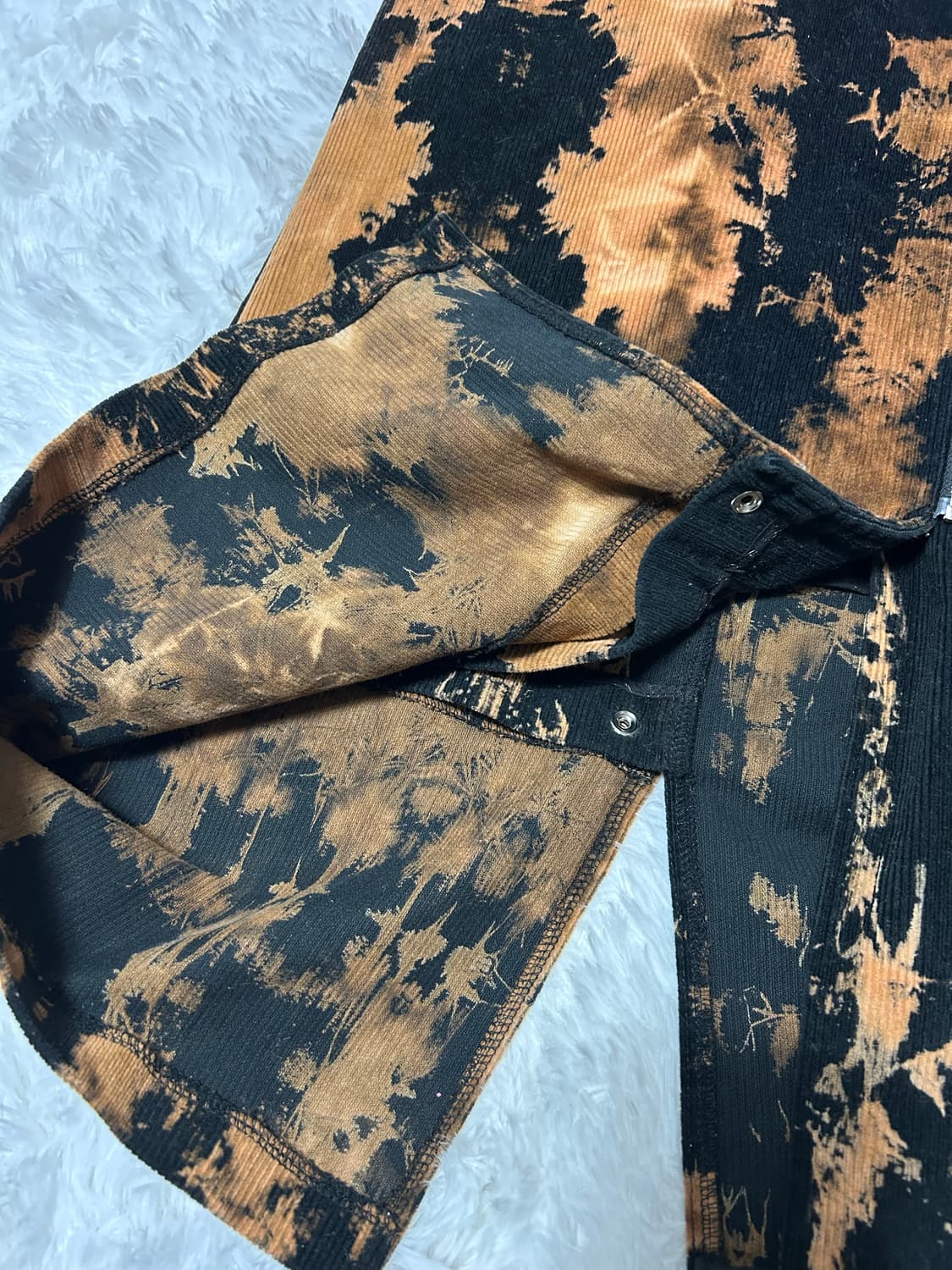 tye dye zipper snap detailed cordu skirt 상품이미지2