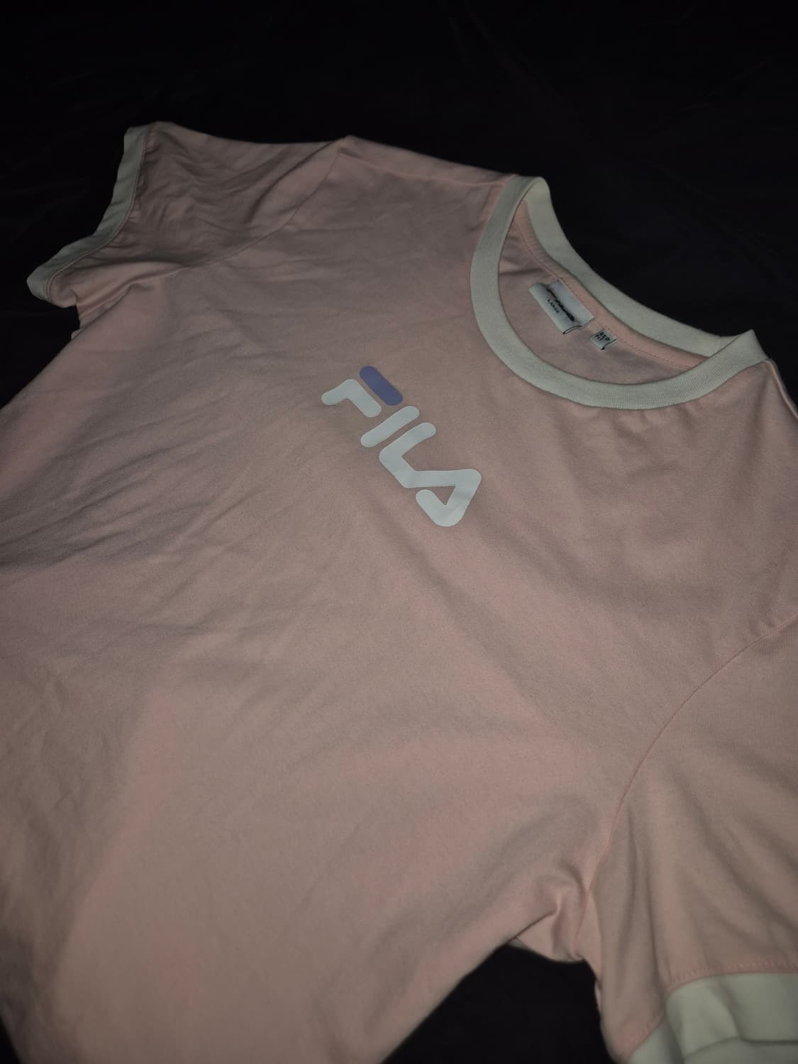 Fila 핀터깔 딸기우유 화이트 반팔 링거 티셔츠 L 상품이미지1