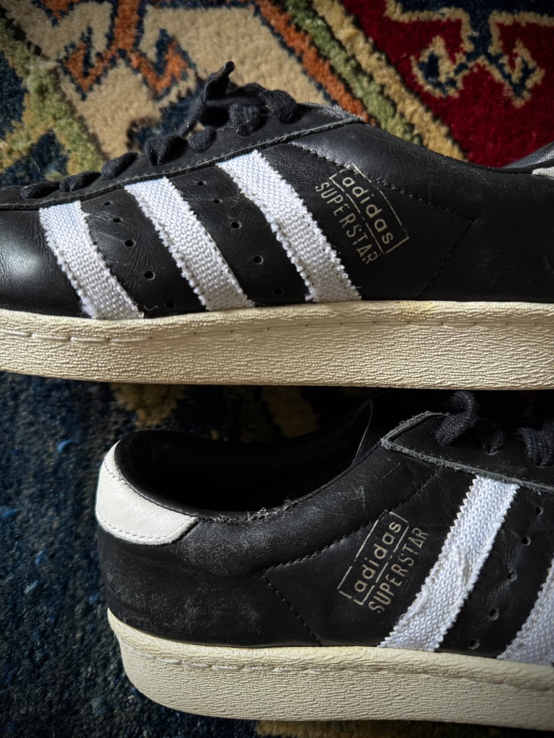 Adidas OG black leather Superstar 상품이미지5