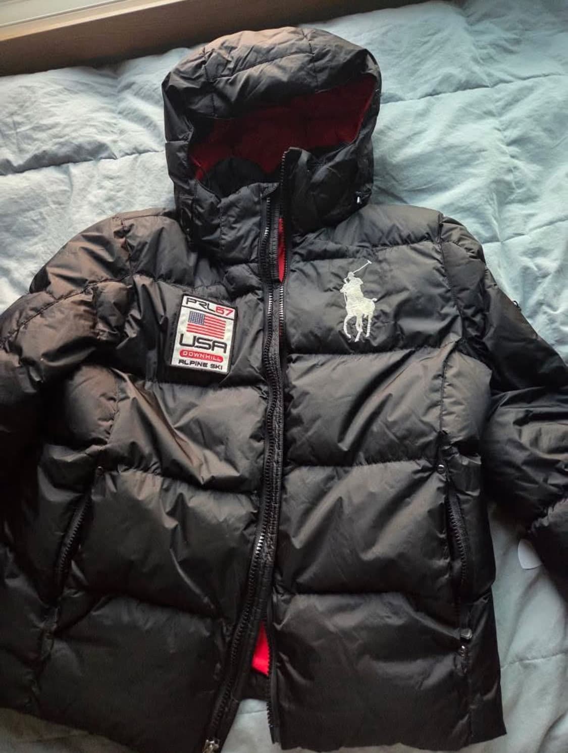 폴로 빅포니 성조기 패딩 블랙 상품이미지2