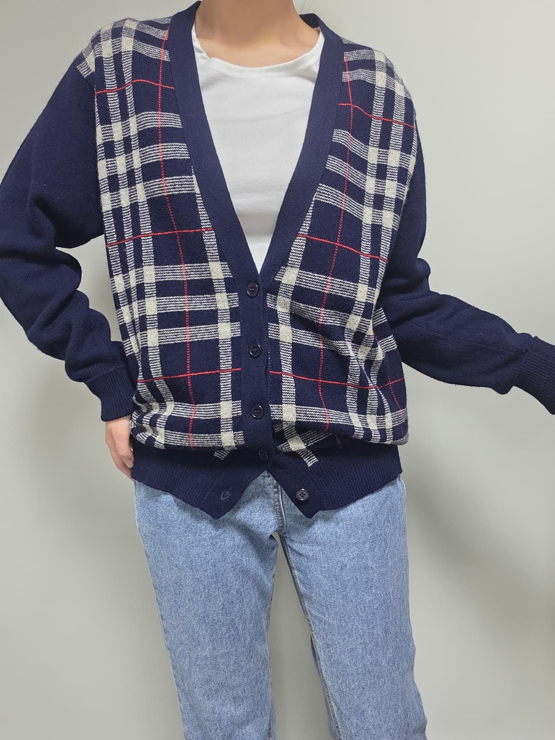 Burberrys / 네이비 노바체크 가디건 상품이미지6