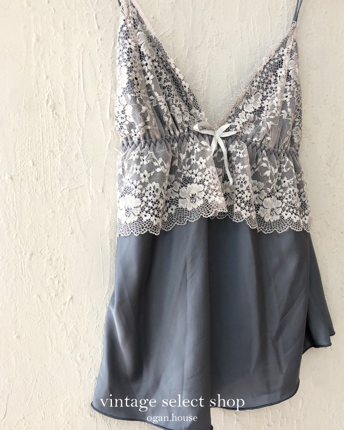 vintage blue mist lace slip cami top 상품이미지5