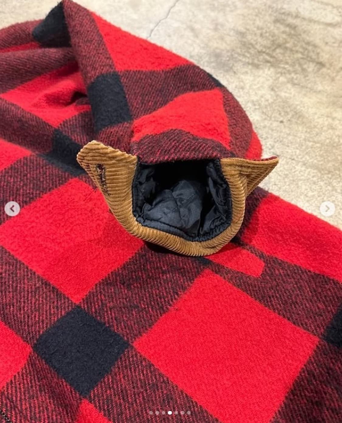 캐네디언 울 폴리 혼방 버팔로 체크 코듀로이 카라 덱 자켓 상품이미지4