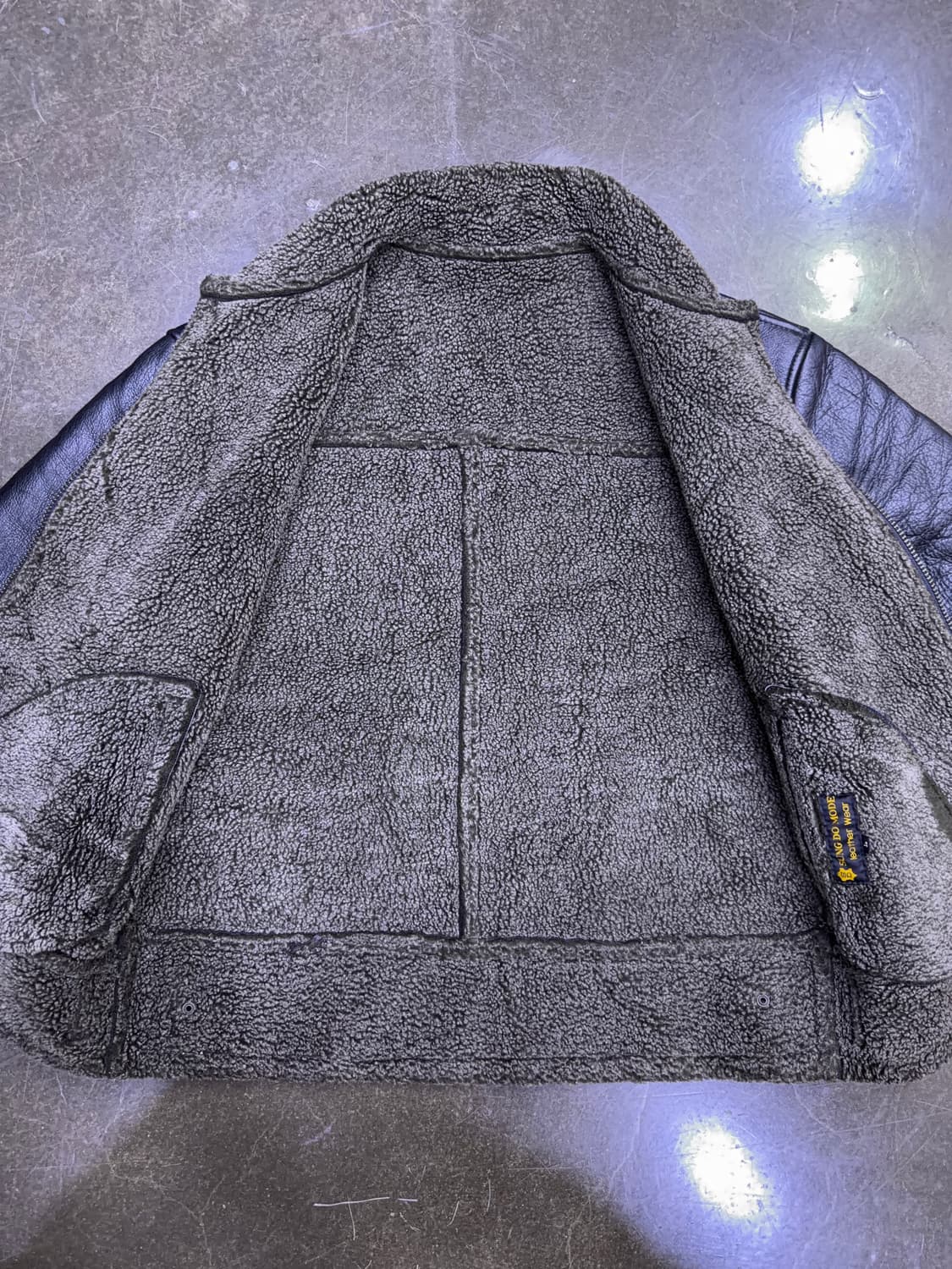 SD 빈티지 양가죽 무스탕 자켓 블랙 L 상품이미지6