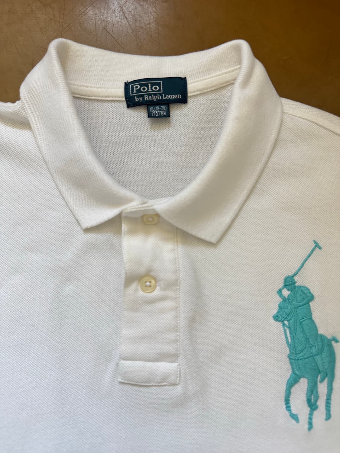 폴로 랄프로렌 민트 빅포니 화이트 카라 반팔티 상품이미지3