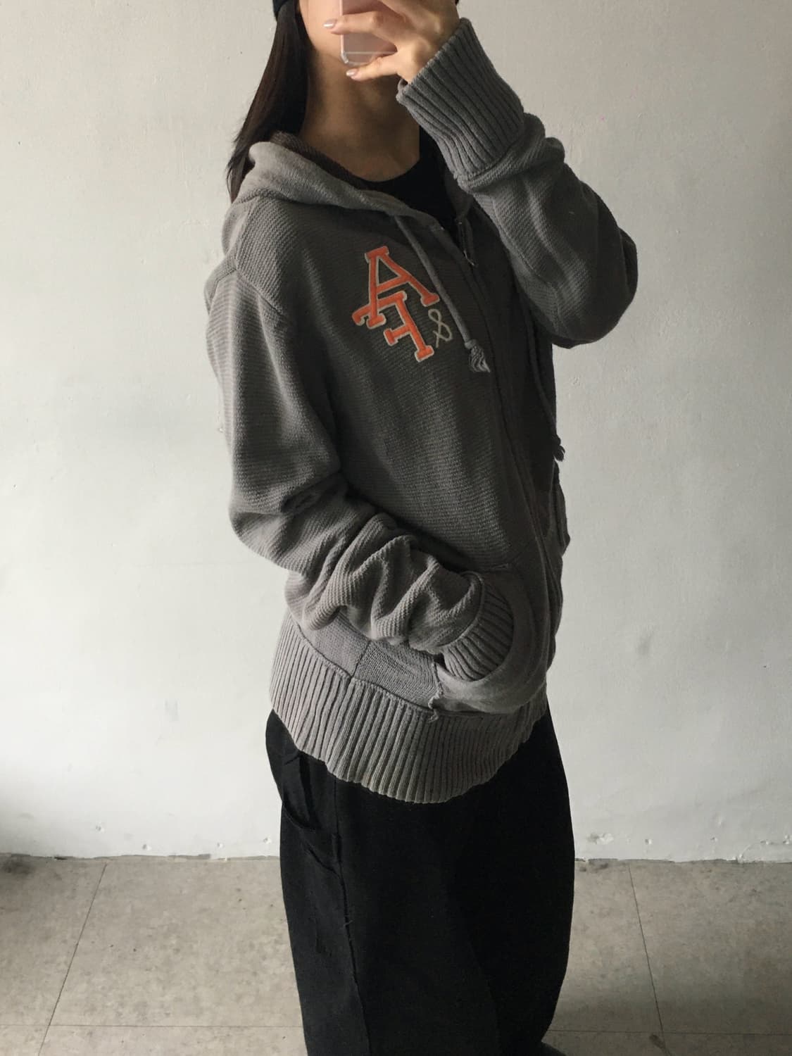 아베크롬비 로고 니트 후드집업 상품이미지2