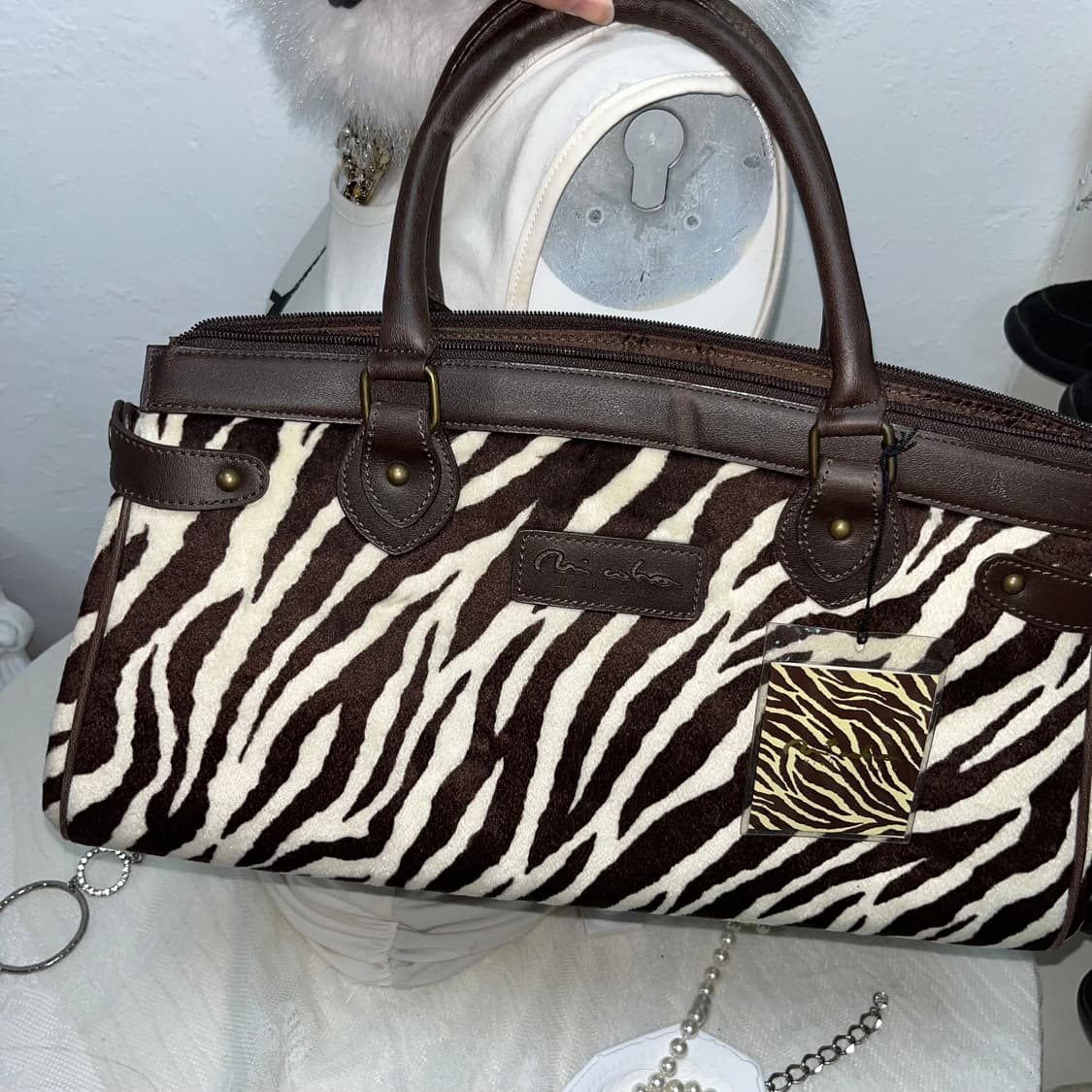 빈티지 송치 지브라 숄더백 상품이미지5