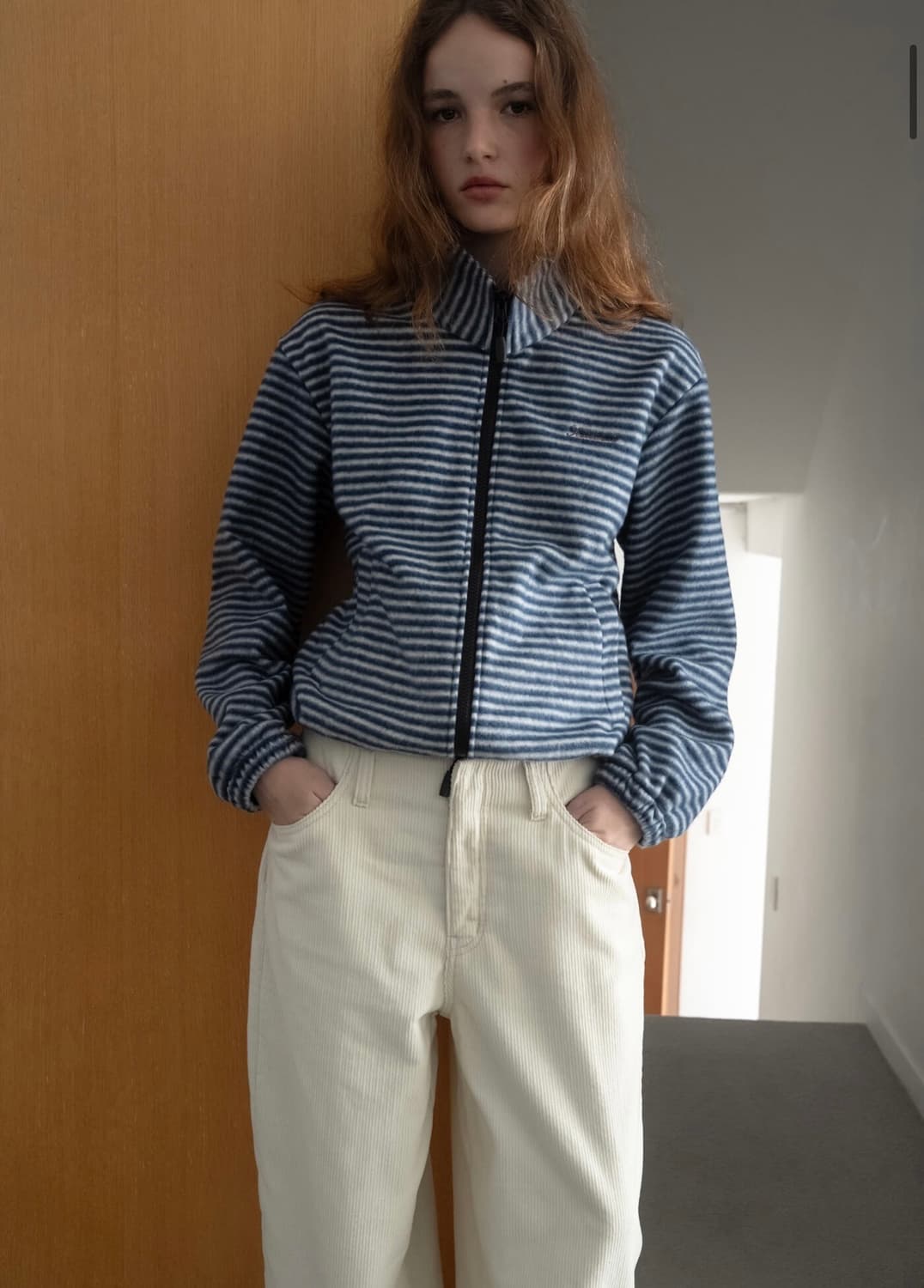 Blue Striped Director Regular Fleece Jum 상품이미지3