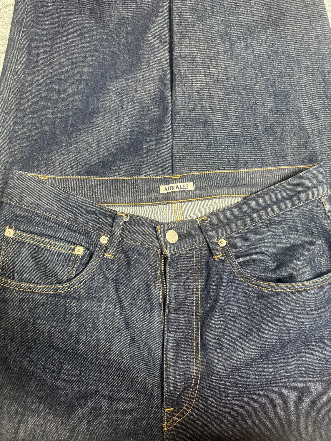 오라리 하드 트위스트 와이드 데님팬츠 인디고 30 상품이미지1