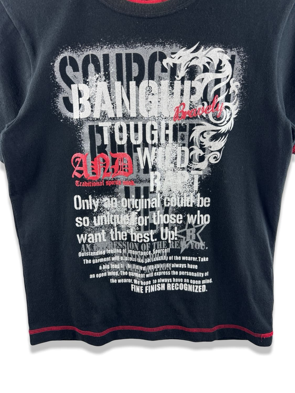 JPN Y2K 오리엔탈 용 레터링 반팔티3042 상품이미지4