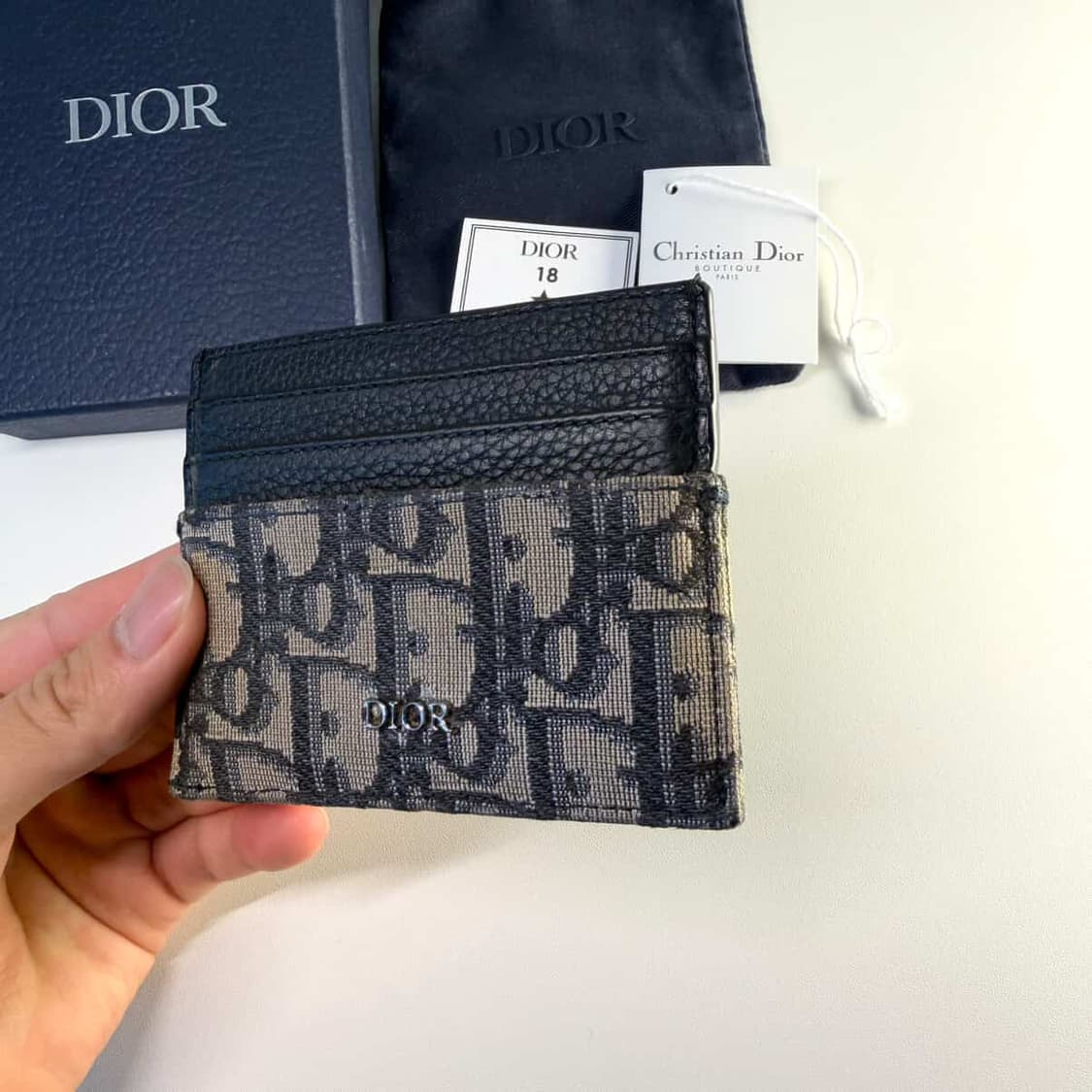 {풀구성} 디올 오블리크 자카드 카드지갑 베이지 상품이미지3