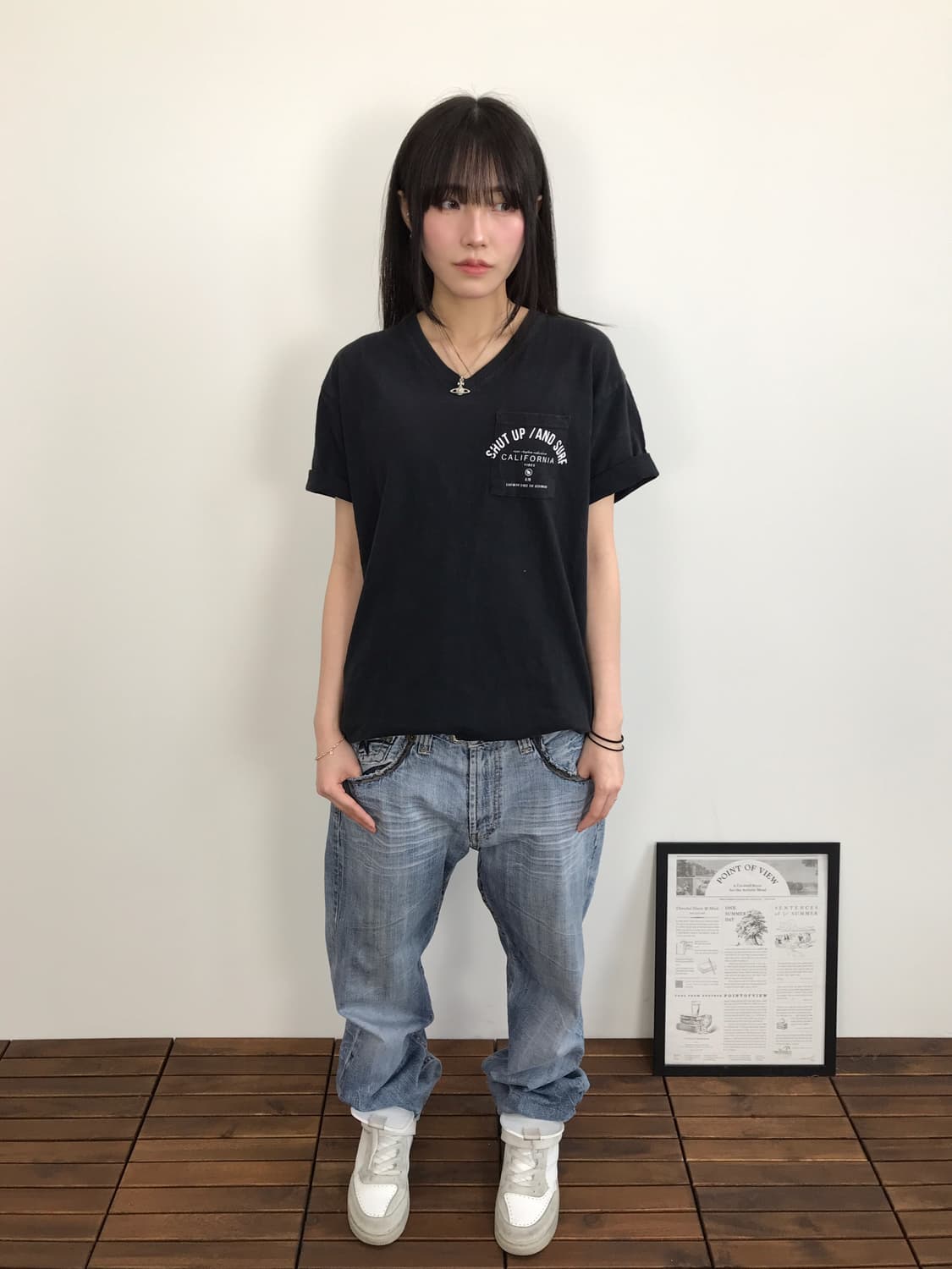 Gotcha V-Neck Surf Graphic Pocket Tee 상품이미지1