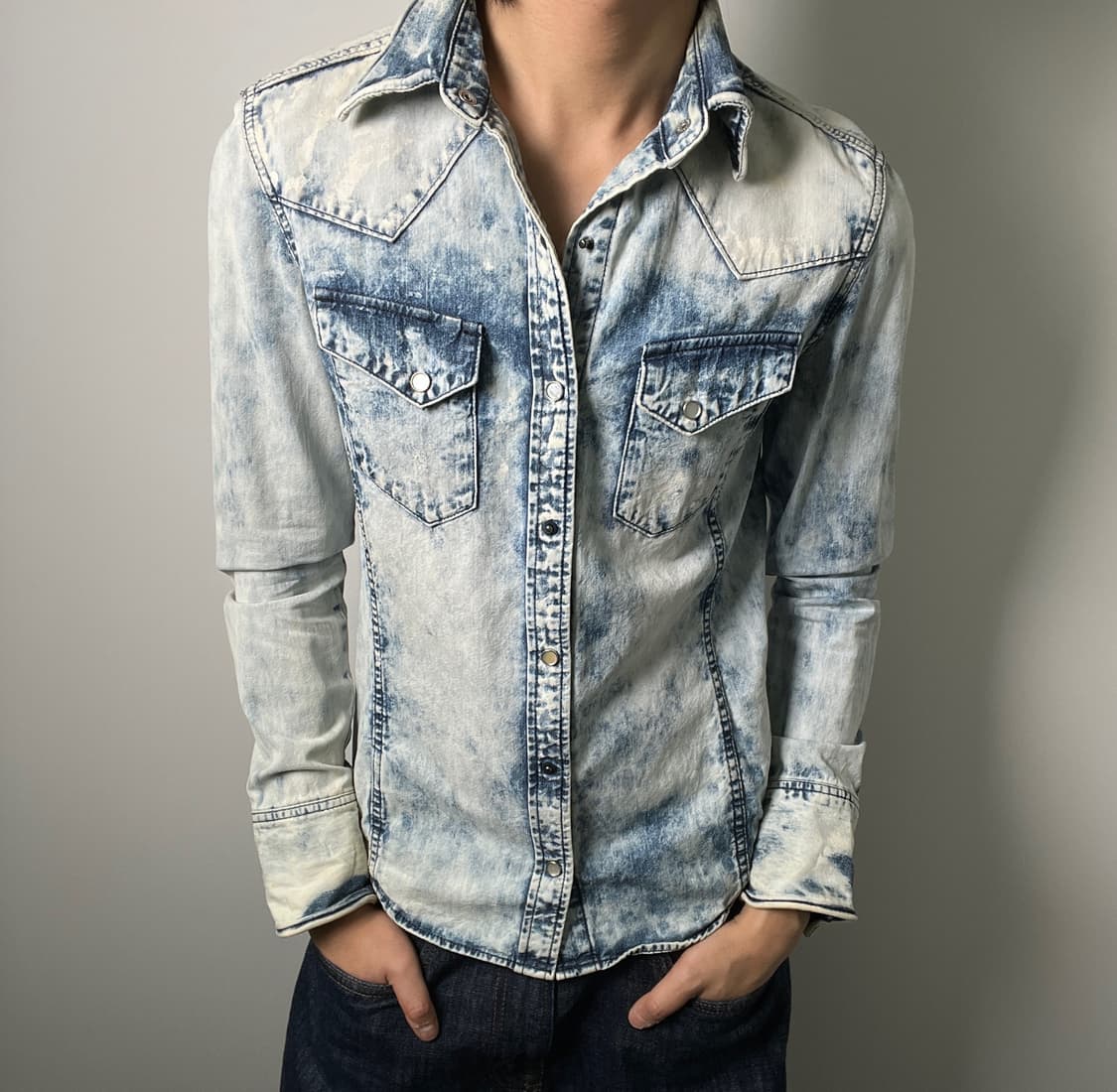 buffalo bobs 버팔로 밥스 케미컬 워싱 웨스턴 데님 셔츠  상품이미지1