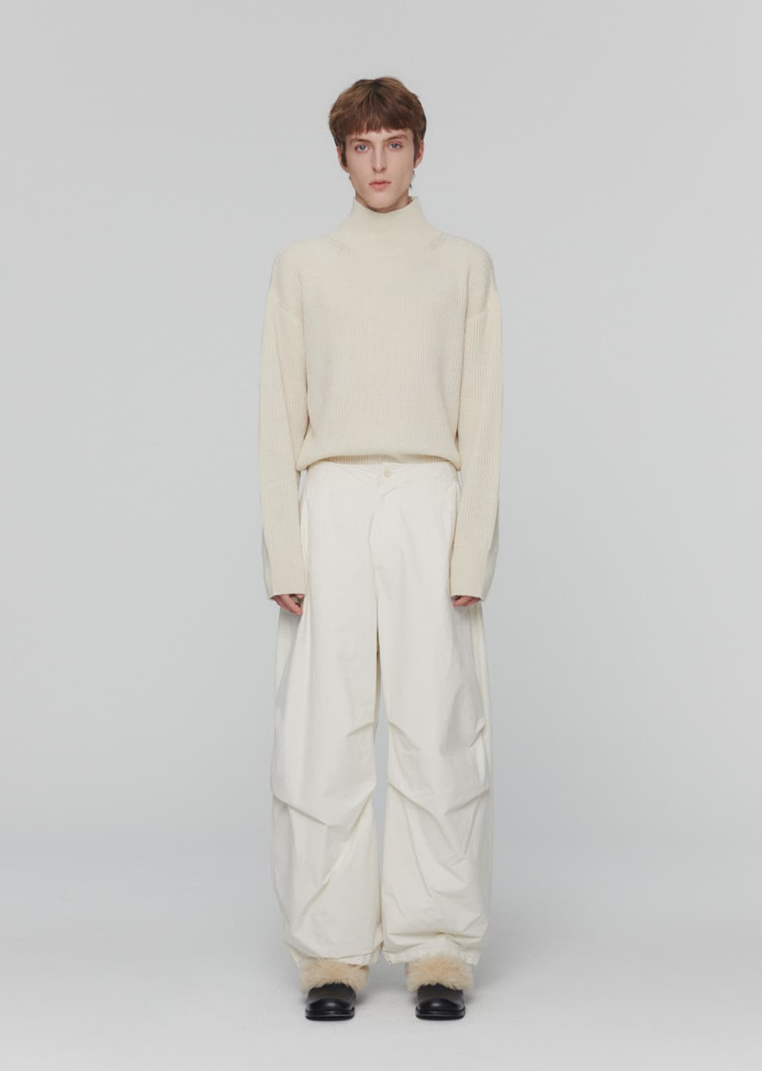 [L] 아모멘토 코튼 나일론 퍼티그 팬츠 에크루 상품이미지5