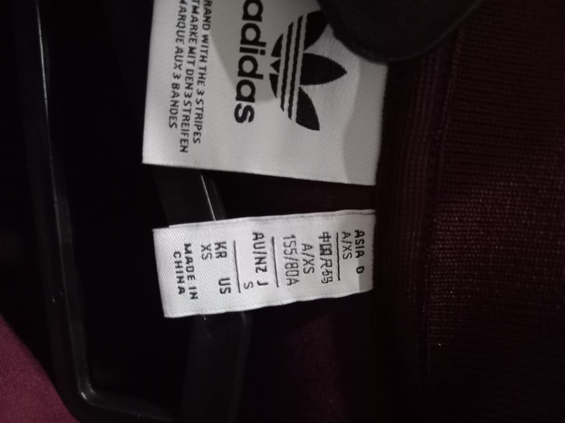 아디다스 벨벳 마룬 버건디 여자 트랙탑 저지 져지집업 85/XS 상품이미지4
