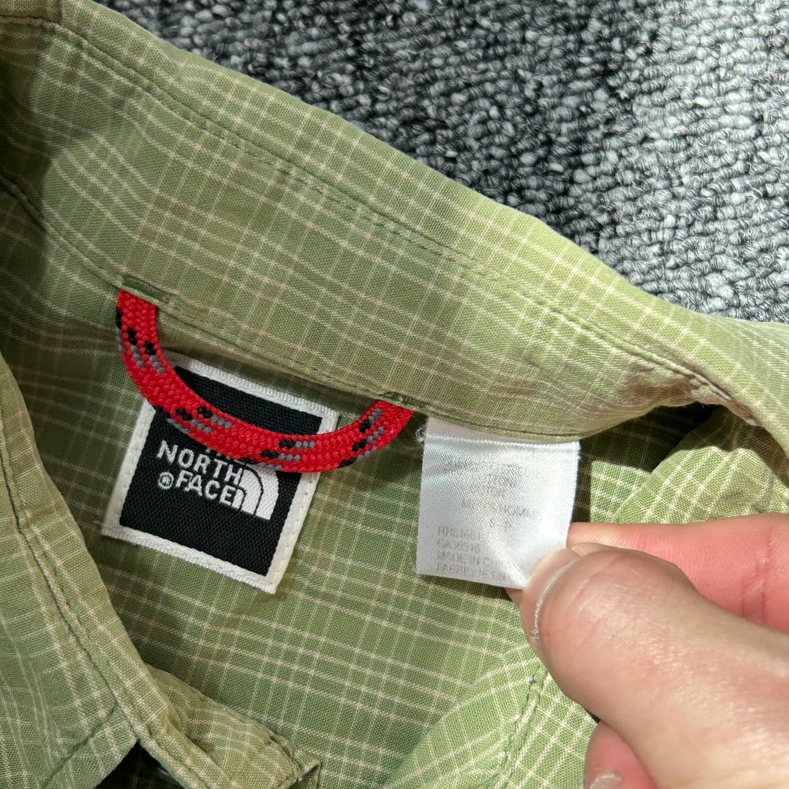 노스페이스 체크 패턴 그린 반팔 셔츠 상품이미지8